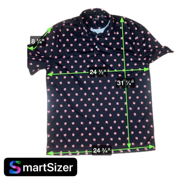 Backspin Golf Threads Flying Pigs Black MASTERS Polo style Golf Shirt 2X - Picture 3 of 5